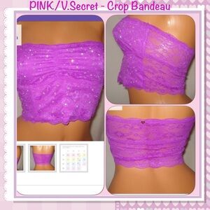 PINK/VS - Bandeau Bra with Gemstones